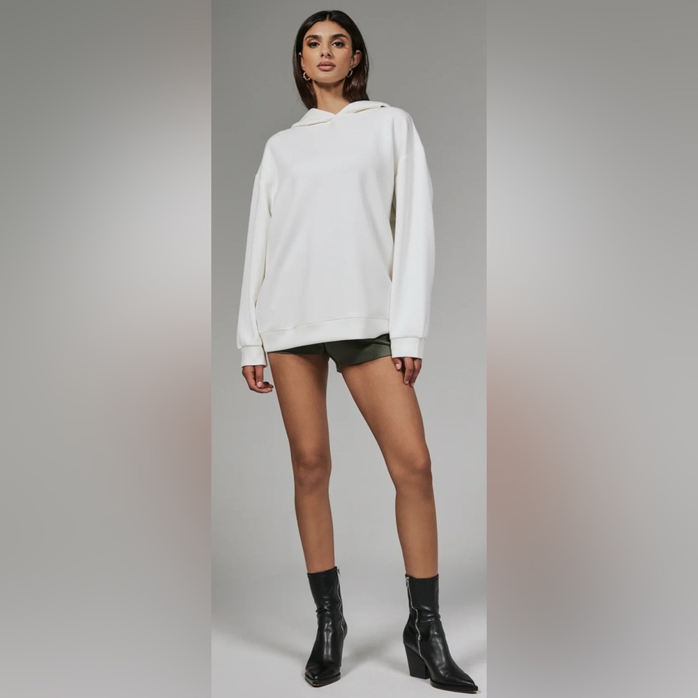 7 DIAMONDS Womens Rev Boyfriend Hoodie Sweatshirt in Natural HOC Spring Sz Small